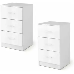 COSTWAY Lot de 2 Caisson de Bureau Meuble de Rangement avec 3 Tiroirs ... pas cher