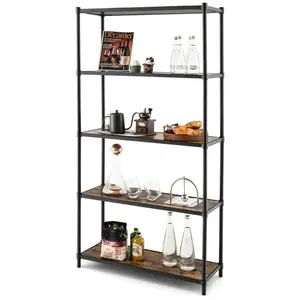 COSTWAY Bibliothèque Style Industriel à 5 Niveaux 80x29x154CM Étagère ... pas cher