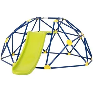 COSTWAY Toboggan avec Dôme d'Escalade Enfants 3-10 Ans, Station de Jeu... pas cher