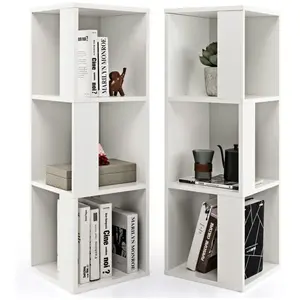 GOPLUS Lot de 2 Bibliothèques Autoportantes à 3 Niveaux, 33X33X100 CM,... pas cher
