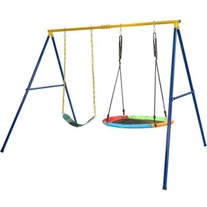 GOPLUS Ensemble de Portique et Balançoire Support de Nid d Oiseau Extr...Vendu parcdiscount