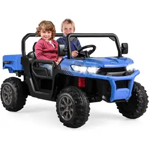 COSTWAY Voiture Électrique 2 Places Enfant 12V 2 Moteurs avec Télécommande 24 G  3-8 KM/H Charge 50KG 3-8 Ans Violet