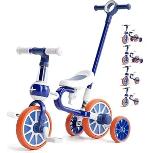 COSTWAY Tricycle Evolutif 5-en-1 avec Putter pour Enfants 2-4 Ans, Péd... pas cher