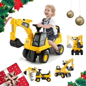 COSTWAY Tracteur pour Enfant Jouet Pelle avec Seau Rotatif, Roues Anti... pas cher