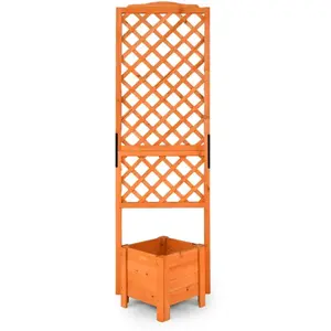 COSTWAY Jardinière sur pied avec Treillis en Bois de Sapin 54,5x52x180... pas cher
