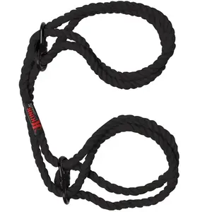 Hogtied - Bind & Tie - 6mm Hemp Wrist or Ankle Cuffs - Black pas cher