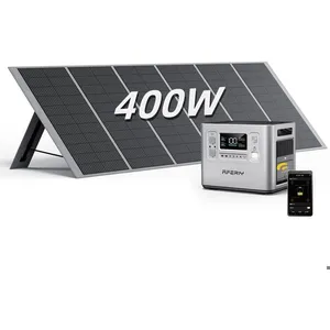 AFERIY Generateur Electrique Portable 2400W avec Panneau Solaire Pliab...