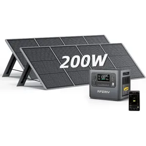 AFERIY Generateur Solaire 2400W avec Panneau Solaire 200W x2 2048Wh Li...