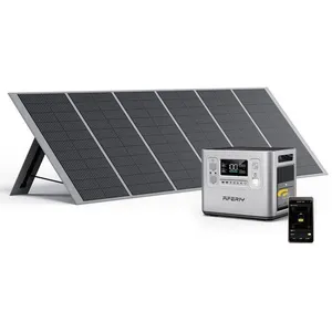 Générateur solaire portable AFERIY 2400W, 2048Wh avec panneau solaire ...