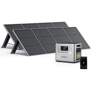 2400W Station électrique portable AFERIY,2048Wh avec 2×200W panneau so...
