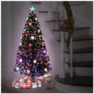 Sapin de Noël Artificiel - NAIZY - 180CM - Éclairage LED - Flocons de Neige - Multicolore pas cher
