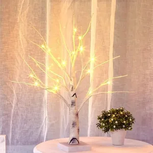 TODOT Lampe de table en forme d'arbre de 45 cm avec 18 LED blanches chaudes - À piles - Pour la maison, une fête, un mariage, Pâques, pas cher