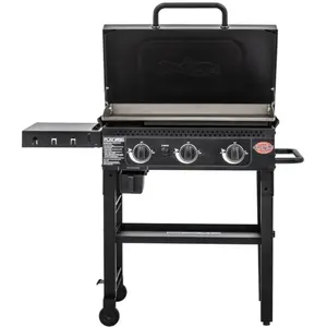 Char-Griller Flat Iron Gas Plancha   Gas Bakplaat met 3 Branders   Stalen Bakplaat met Porselein Coating (±3350 cm²)   Gelijkmatige Warmteverdeling   voor 4-6 Personen