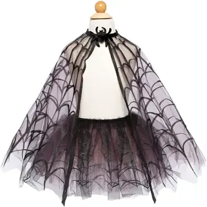 Great Pretenders Verkleedkledij Spinnenweb Cape met tutu - 4-6 jaar - Zwart