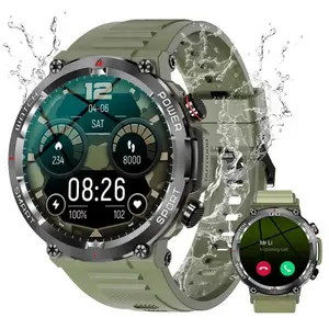 Blackview Montre Connectée Homme 1.39" Smartwatch avec Appels Bluetooth 100+ Sports IP68 SpO2 Sommeil Pour iOS Android Vert ArméeVendu parcdiscount