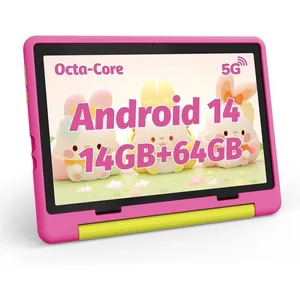 BUFO Tablette enfant 10 pouces Android 14 pour les enfants de 3 à 12 ans, contrôle parental, 14GB+64GB de stockage (TF Expand 1TB), Rose pas cher