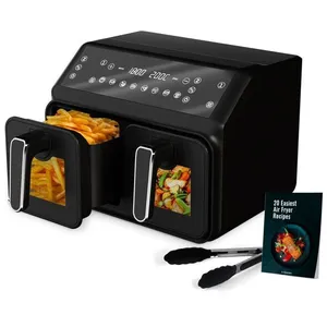 LIIMOO Friteuse à Air - Non spécifié - 8L/2200W - 2 Tiroirs - Écran Tactile LED - Minuterie pas cher