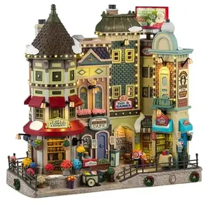 Lemax - 'Jingle Bell Bazaar' - Verlichte Facade - Exclusief adapter (Werkt op batterijen) pas cher