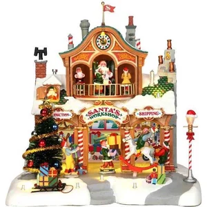 Lemax Kerstdorp Santa's Workshop - met verlichting - 4.5V Adaptor pas cher