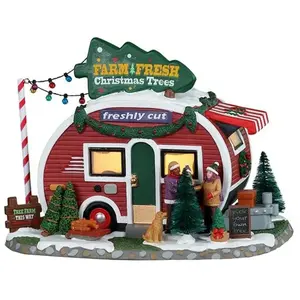 Lemax - 'Farm Fresh Christmas Trees' - Verlicht figuur - Exclusief adapter (werkt ook op batterijen) pas cher
