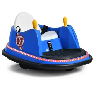 DREAMADE Auto Tamponneuse Électrique avec Télécommande 2.4G, Auto Tournante avec Lumières LED, Musique, Contour Antichoc, BleuVendu parcdiscount