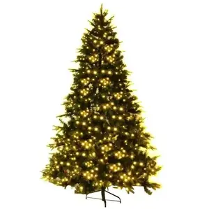 DREAMADE Sapin de Noël Artificiel 225CM, 540 Lampes à LED avec Lumière Blanche Chaude, Décoration pour Noël Vert (225cm) pas cher