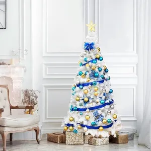 GIANTEX Sapin de Noël Blanc 2,1M avec 950 Branches PVC avec Artificiel Effet Réaliste, Socle en métal, Idéal pour salon, bureau pas cher