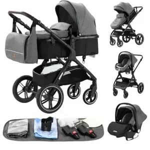 BAZARLAND30.Poussette 3 en 1 Bébé Combinée Siège-Auto Nacelle Trio Rév... pas cher