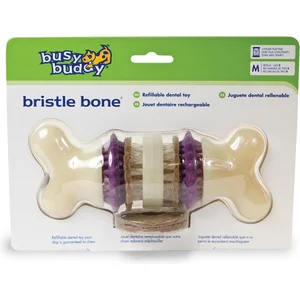 PetSafe - Jouet pour Chien Busy Buddy Bristle Bone (S), Jouet Dentaire avec Friandise   Brosse à Dents pour Chien pas cher