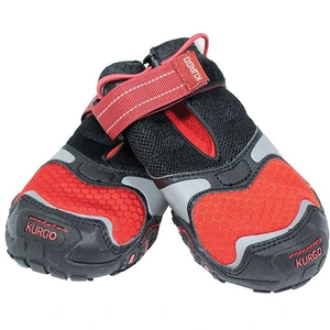 Kurgo Blaze Cross Chaussures d'hiver pour chiens, toutes saisons, pour trottoirs chauds et neiges, résistantes à l'eau, réfléchissantes, antidérapantes, comprend 2 chaussures, rouge chili/noir, taille pas cher