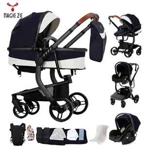 Poussette bebe Magic ZC Pousette Cuir PU imperméable Poussette 3 en 1 ... pas cher