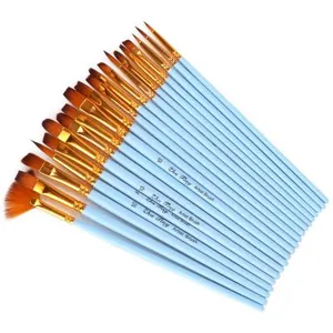 20 PCS Nylon Art De Cheveux Peinture Pinceaux Artiste Aquarelle Pinceau Stylo Dessin Outils Set pas cher