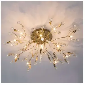 KOSILUM Plafonnier cristal Gutenstein - Marque Gutenstein - 85cm - 13 ampoules - Métal pas cher
