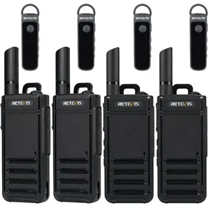 Retevis RB639P Talkie Walkie Rechargeable, Mini Radio Bidirectionnelle avec Oreillettes, PMR446, USB, Ultra-Fin Professionnel(4Pcs)Vendu parcdiscount