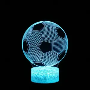 Football Lampe LED 3D Illuminated Bureau optique Veilleuse avec 7 coul... pas cher