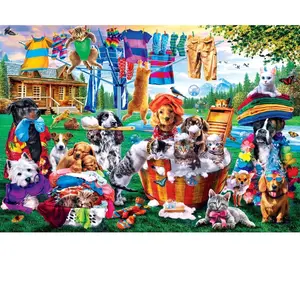 Master Pieces puzzel XXL stukjes - Laundry Day Rascals - 1000 stukjes. pas cher