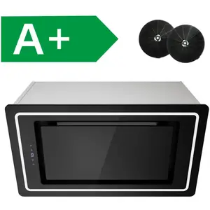 FIREGAS Hotte aspirante encastrée de 52 cm-Aspiration de 450m³/h-Efficace et silencieux-9 Vitesses-Noire-Classe énergétique A+ pas cher
