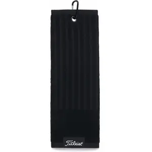 Titleist tri fold players towel black, handdoek zwart pas cher