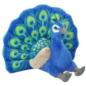 Wild Republic 13812 Peluche paon Cuddlekins Peluche 30 cm Vert/bleu 30 cm