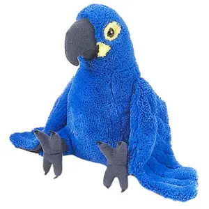 Wild Republic Blauw/paarse Macaw papegaai knuffel 30 cm - tropische vogels knuffels