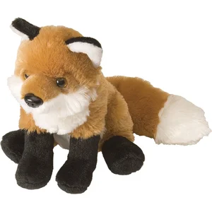 Wild Republic pluche knuffeldier Vos - rood/zwart - 29 cm - bosdieren pas cher