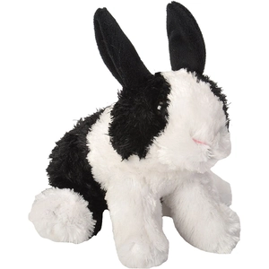 Wild Republic peluche lapin junior 18 cm en peluche noir/blanc pas cher