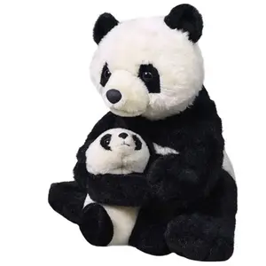 Wild Republic Pluche dier - panda met jong knuffel - 38 cm - Panda Beren knuffels - Speelgoed voor kinderen pas cher