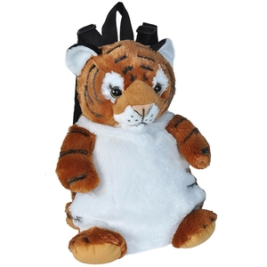 Wild Republic sac à dos tigre junior 2,7 litres peluche marron/blanc pas cher