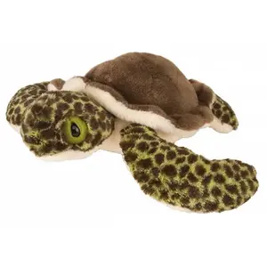 Wild Republic Pluche dieren knuffel zeeschildpad - 30 cm - Knuffeldieren speelgoed