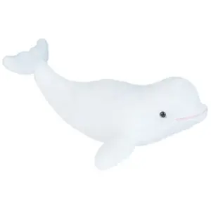 Wild Republic Pluche Beluga walvis knuffel - creme wit - 25 cm - Dieren knuffels - walvissen pas cher