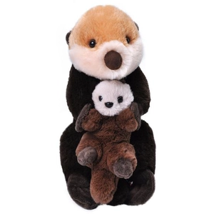 Comparateur de prix : Wild Republic Mom and Baby Loutre De Mer, Animal en Peluche, 38 cm, Id...