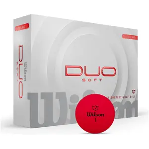 Wilson Staff Bolas de Golf, Duo Soft, Bola de golf de dos piezas, 12 Bolas, Rojo pas cher