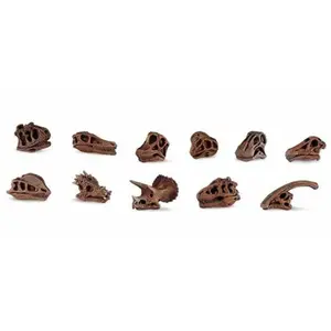 Jouet en plastique - SAFARI - Préhistoire - Tube de crânes - Mixte - 10 figurines pas cher