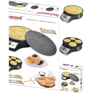 Crêpière INOX 2 en 1 anti-adhésif Diamètre: 26 cm 1000W Noir